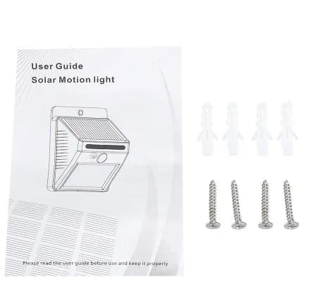 Solar sensor light with 20 LED beads and infrared sensor on a wall in outdoor setting
