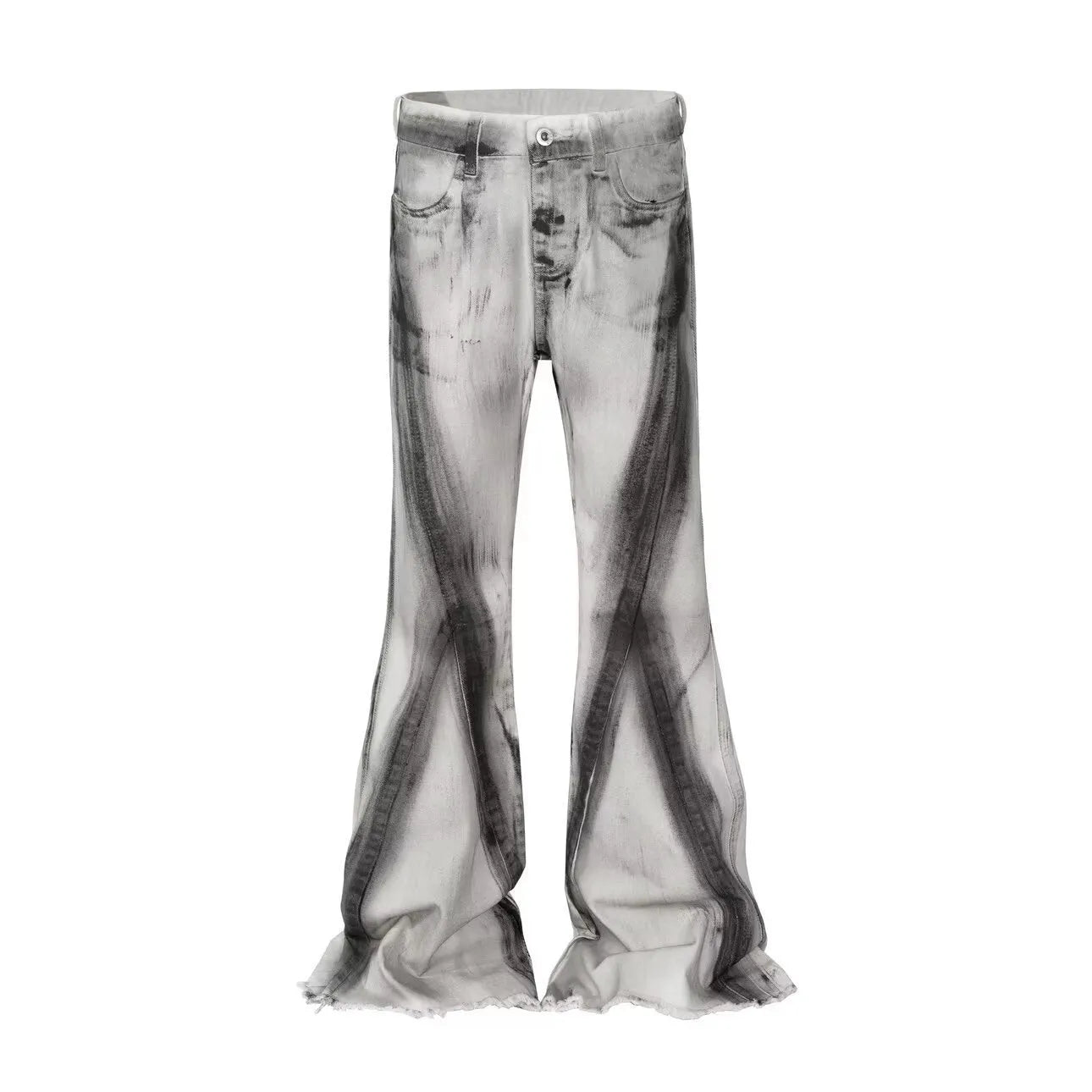 White American street retro jeans with ribbon gradient details and heavy selvedge denim construction
