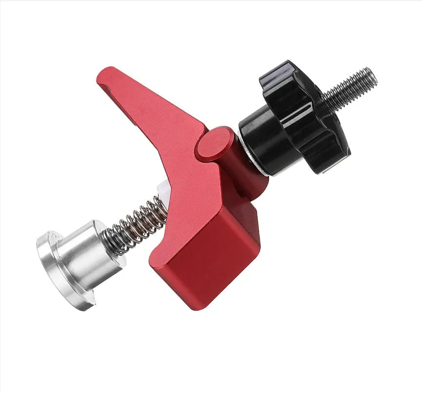 Red aluminium alloy woodworking bench block slide holder with flat mouth explosion-proof design