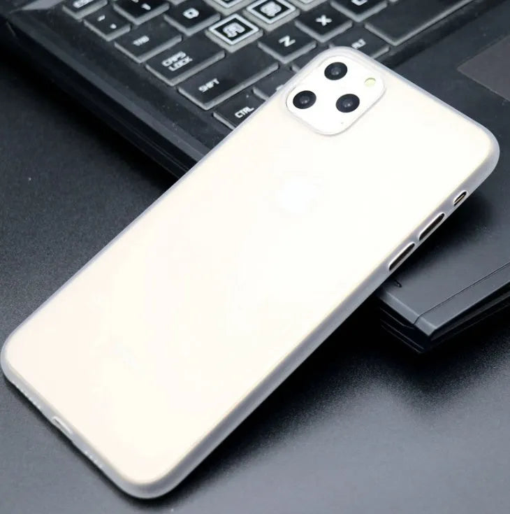 Ultra-thin PP phone case back cover for iPhone in Black, Grey, and White