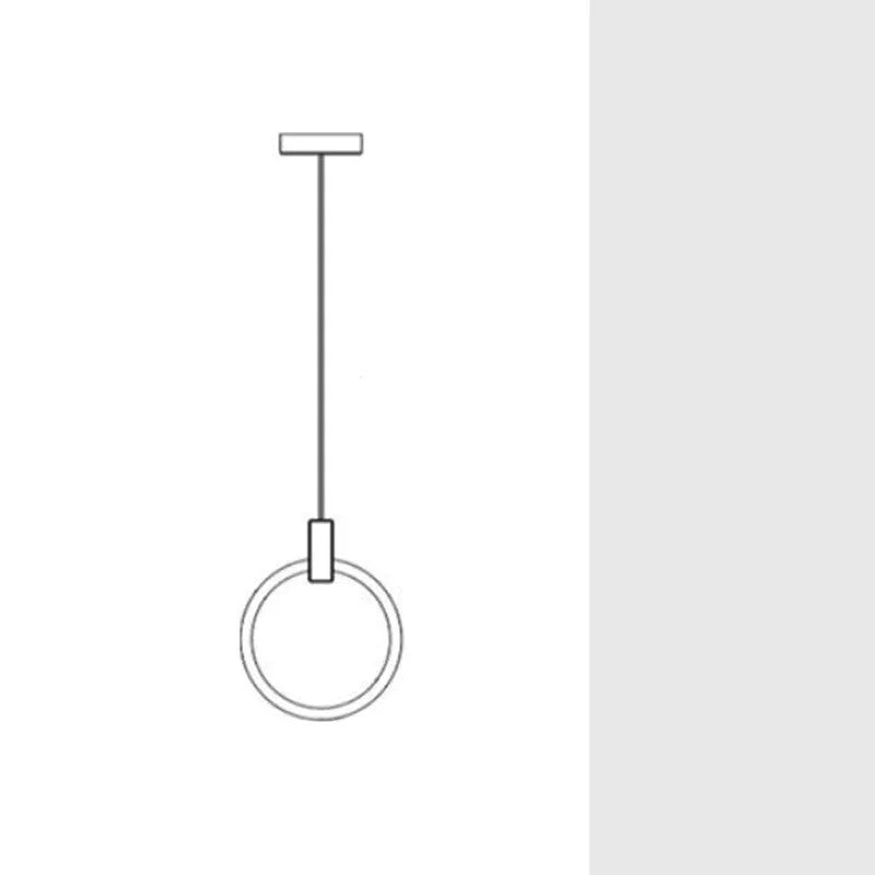 White wooden LED chandelier with three ring sizes 200 300 and 400mm on fishing line suspension for living room
