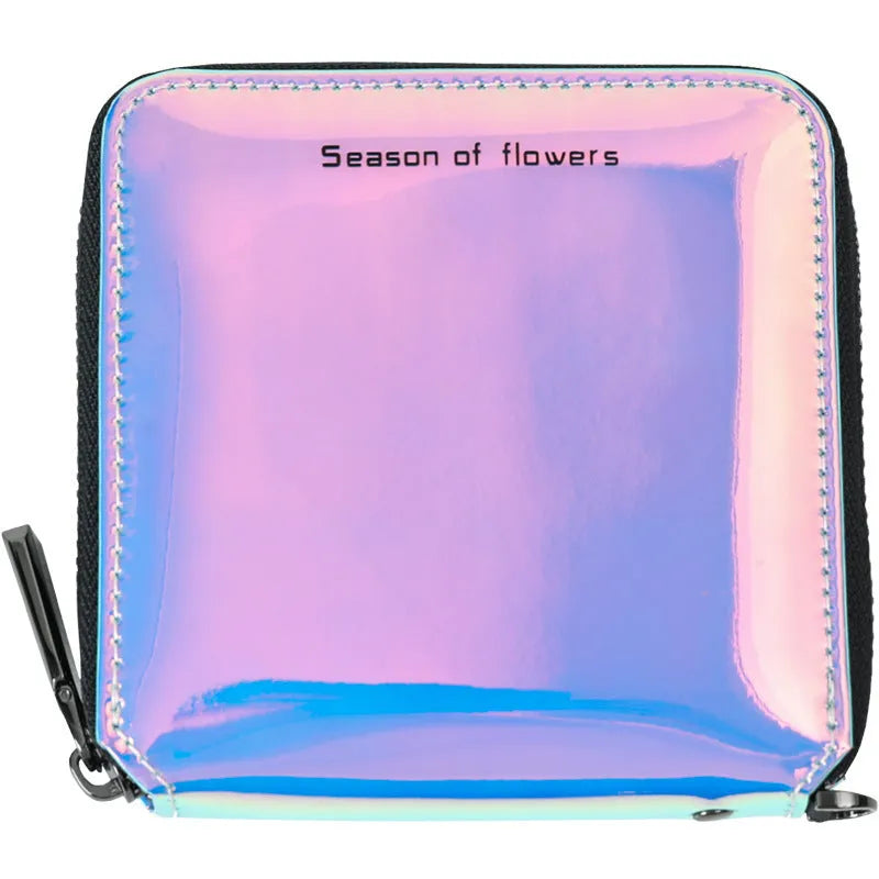 Women's short folding wallet in Korean style with PU leather construction and three colour options