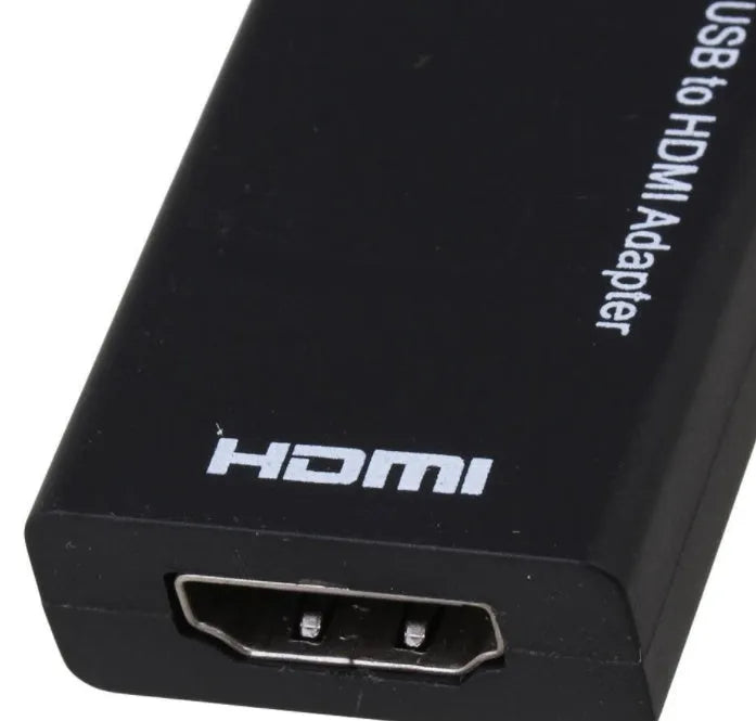 Black DisplayPort to HDMI adapter with a 12cm cable attached