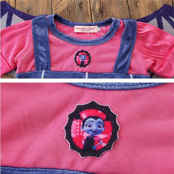 Blue cotton Halloween princess dress for infants aged 1-3 years with short sleeves