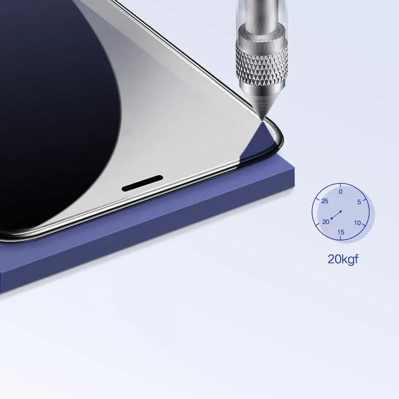 Tempered glass privacy screen protector for iPhone models with anti-reflective anti-fingerprint coating