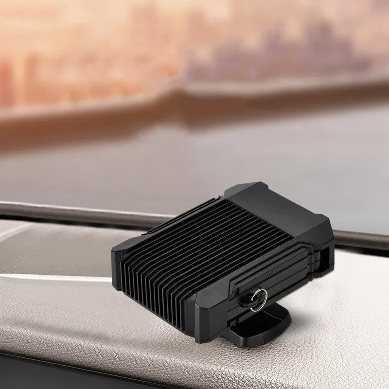 Black ABS plastic 12V car heater defroster with cigarette lighter plug for windscreen defrosting and summer fan use