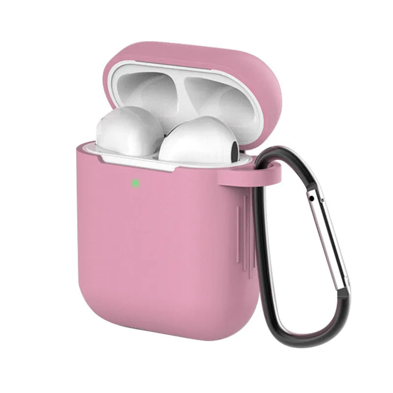 Silicone clamshell protective case for Apple AirPods 1 and 2 in various colours
