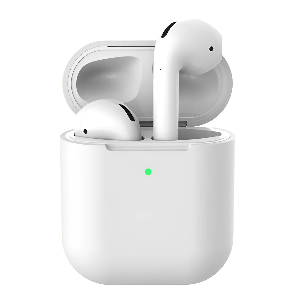 Silicone clamshell protection case for Apple AirPods 2 wireless earphones in multiple colour options.