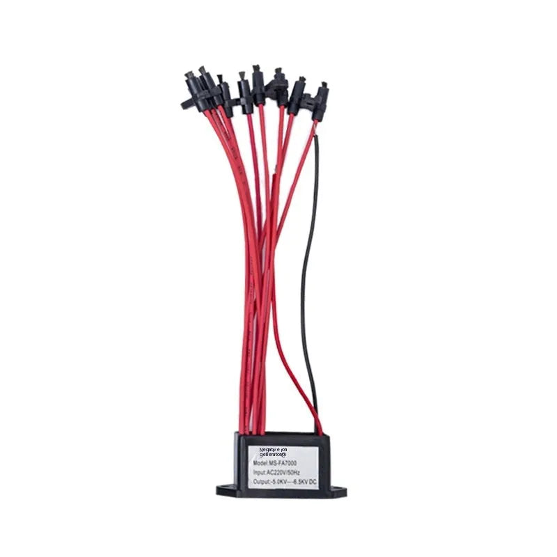 Black MS FA7000 car air anion generator with multi-head carbon fibre brush, 45x25x30mm size on white background