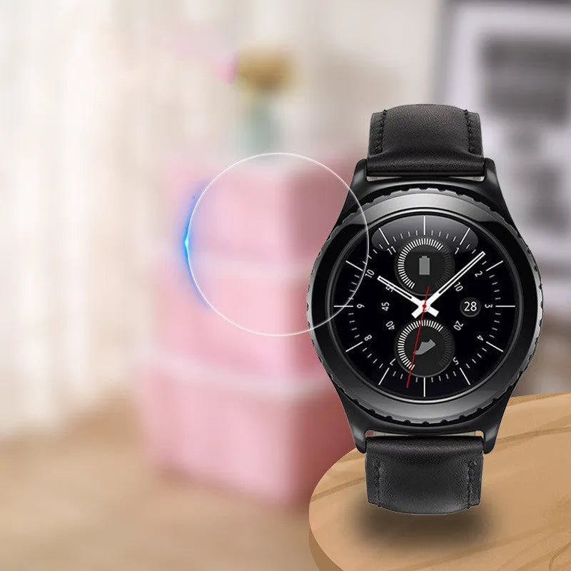 Transparent tempered glass screen protector for Samsung Galaxy Watch Active full display.