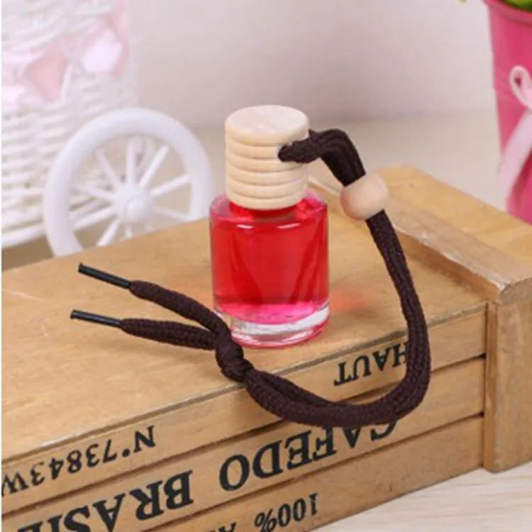 Glass bottle car air freshener hanging ornament with 55g fragrance oil in clear glass