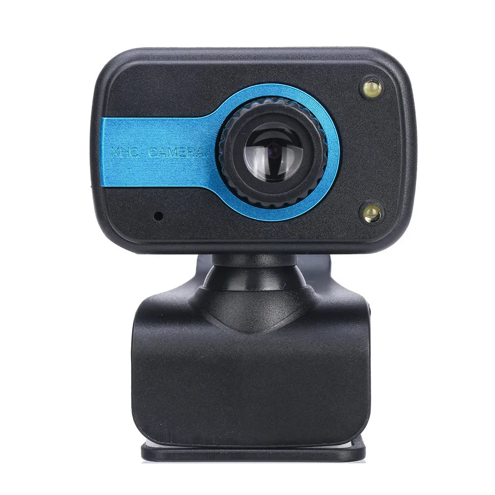 Blue, red or white mini USB webcam with a rotating head on a 1.45m cable.