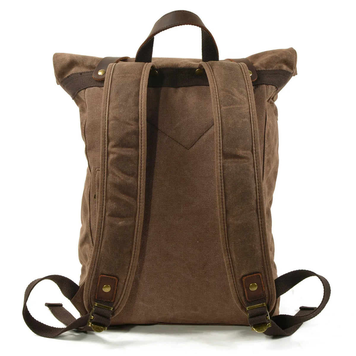 Waterproof canvas rucksack with linen lining, 20-35L capacity, softback design, shown in black, coffee, or celadon colour options.
