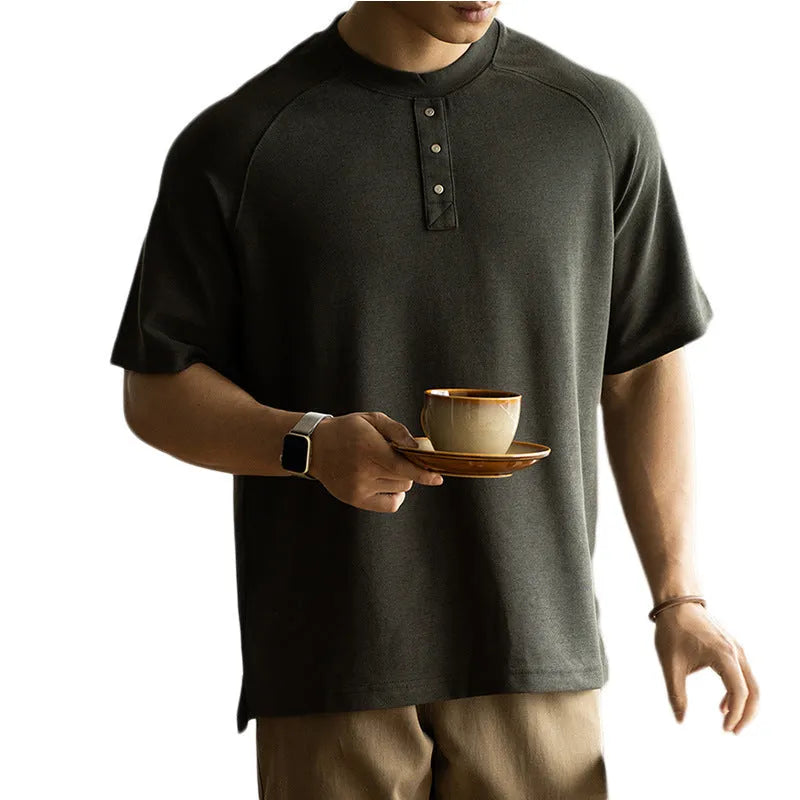 Women's casual terry fabric top with raglan sleeves in smoky grey colour