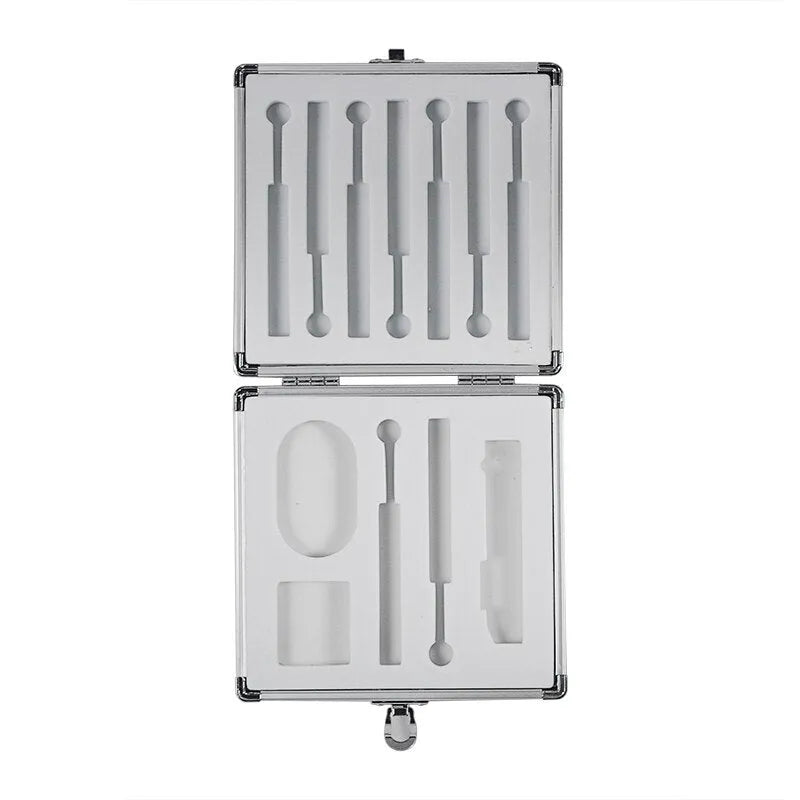 Silver aluminium storage box for TS100 soldering iron accessories with compact dimensions