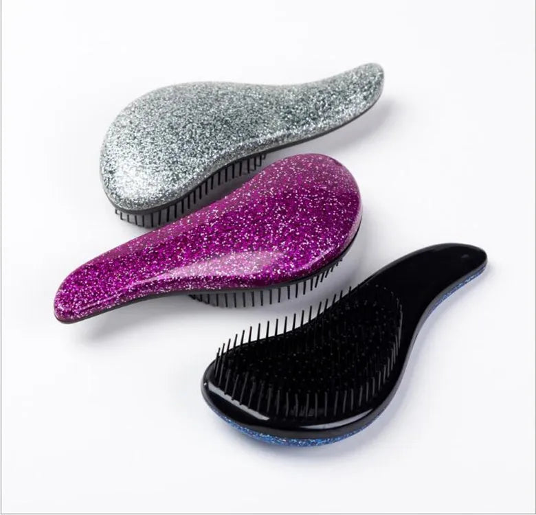 Massage comb anti-static hair brush for all hair types, 14.5cm, in purple