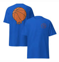 Men's maroon short-sleeve T-shirt with a white ball pattern on the chest.