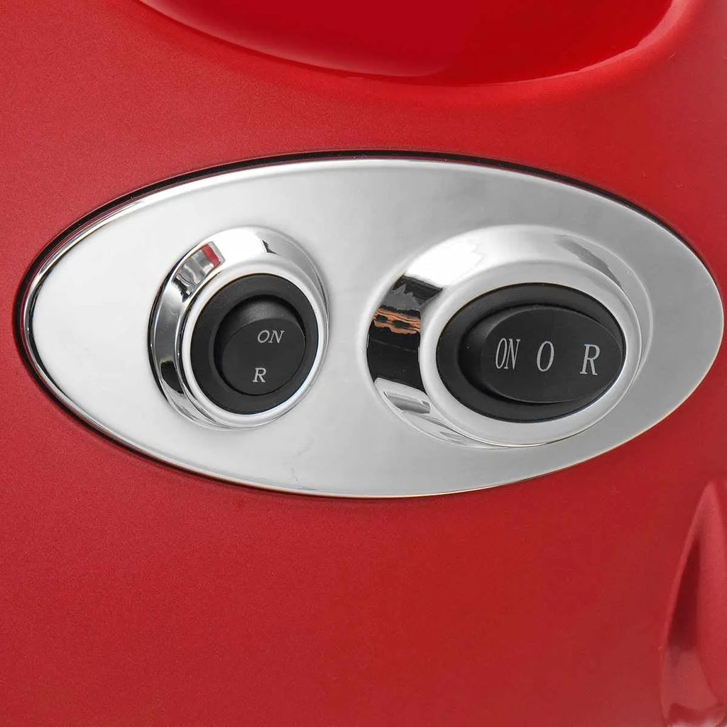 Red electric multifunctional meat grinder with 800W motor and 800g per minute speed, food-grade aluminium alloy and ABS plastic construction