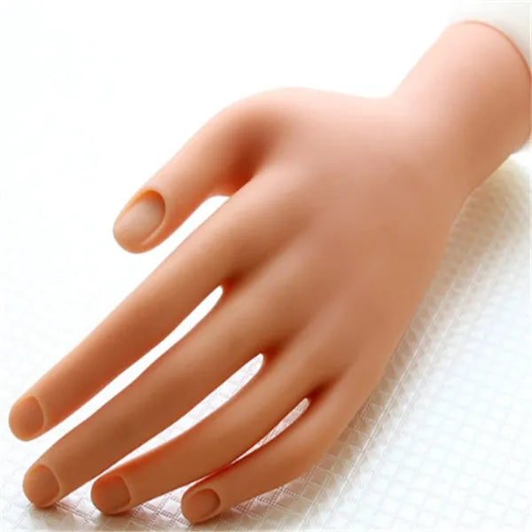 Practice hand nail art fake hand for manicure and crystal armour training with insertable nail pieces