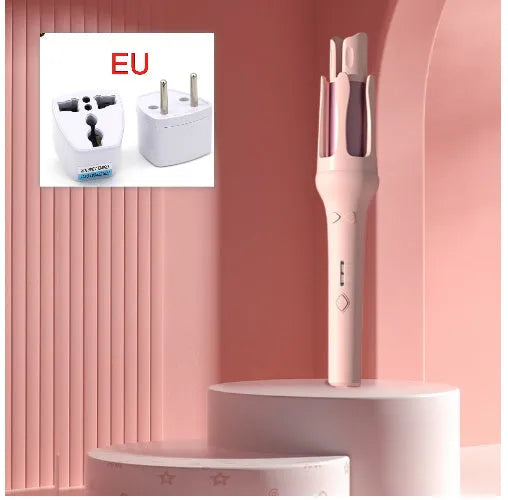 Automatic hair curler with 32mm ceramic-coated barrel in white colour variant with pink accents