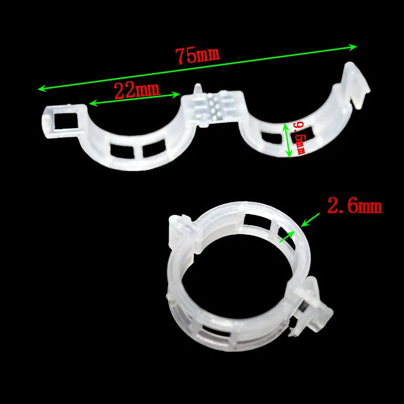 Plastic plant grafting clips in a pack of 50 pieces for garden use.