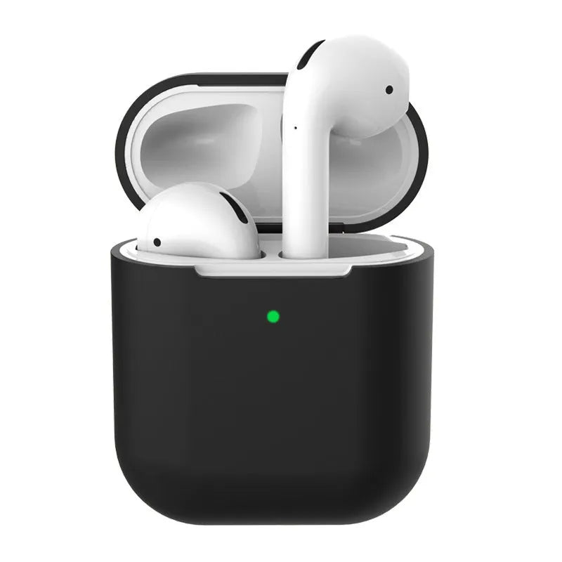 Silicone clamshell protection case for Apple AirPods 2 wireless earphones in multiple colour options.