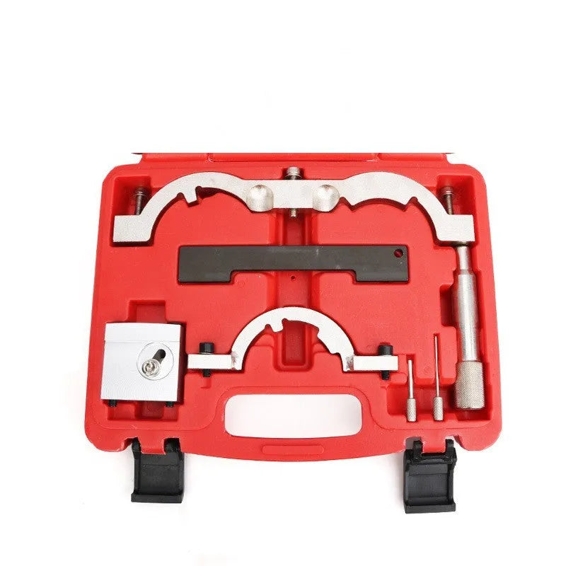 Red chrome-vanadium steel timing tool set for Opel 1.4 Oncla LUJ engines with seven pieces