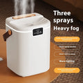 USB humidifier in white with square plastic body, multiple fog outlets, and ambience light