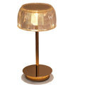 Adjustable acrylic and metal LED table lamp, 13.5cm x 30cm, battery operated with three colour modes