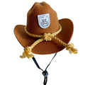 British-style cat cowboy hat with ribbon decorations in non-woven fabric