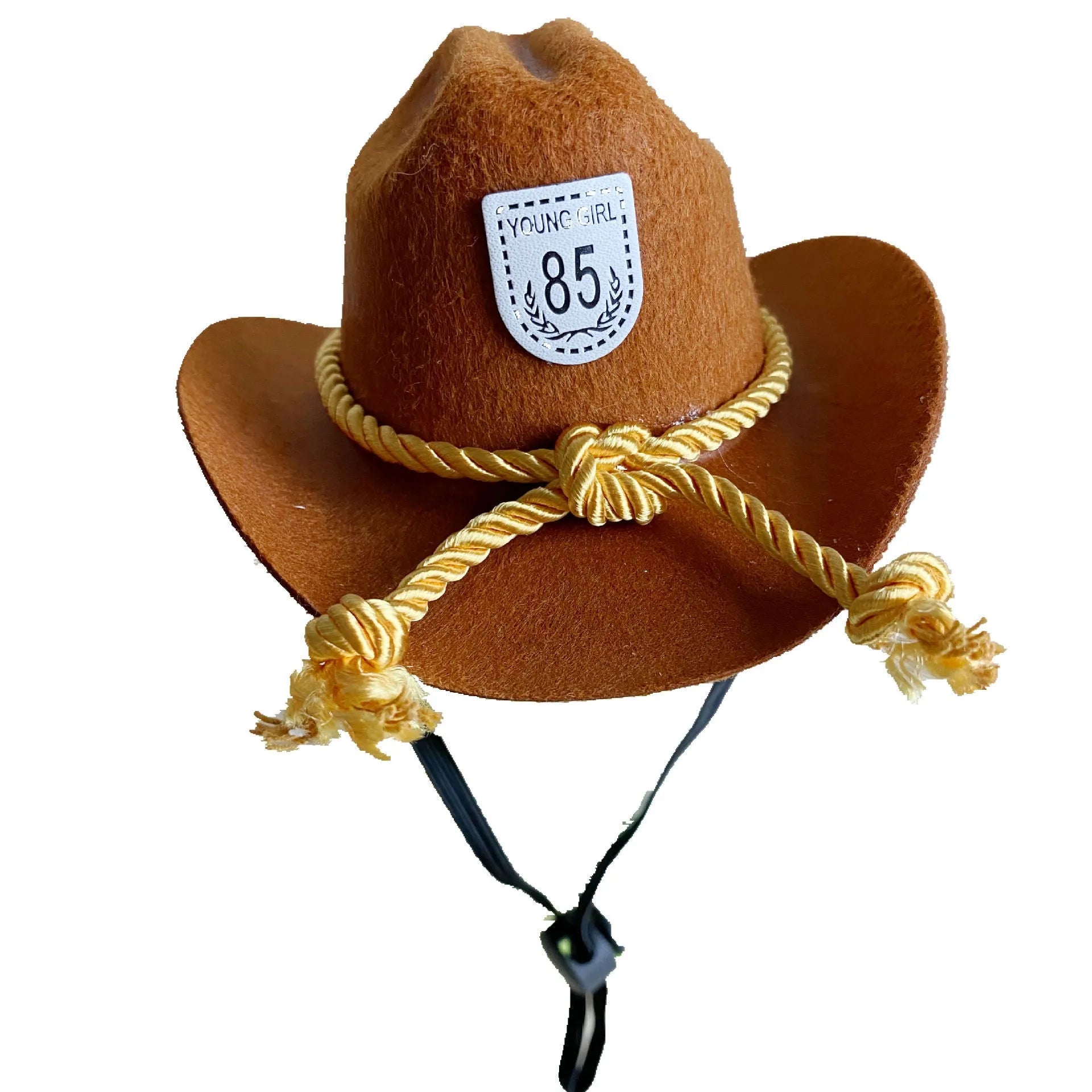 British-style cat cowboy hat with ribbon decorations in non-woven fabric