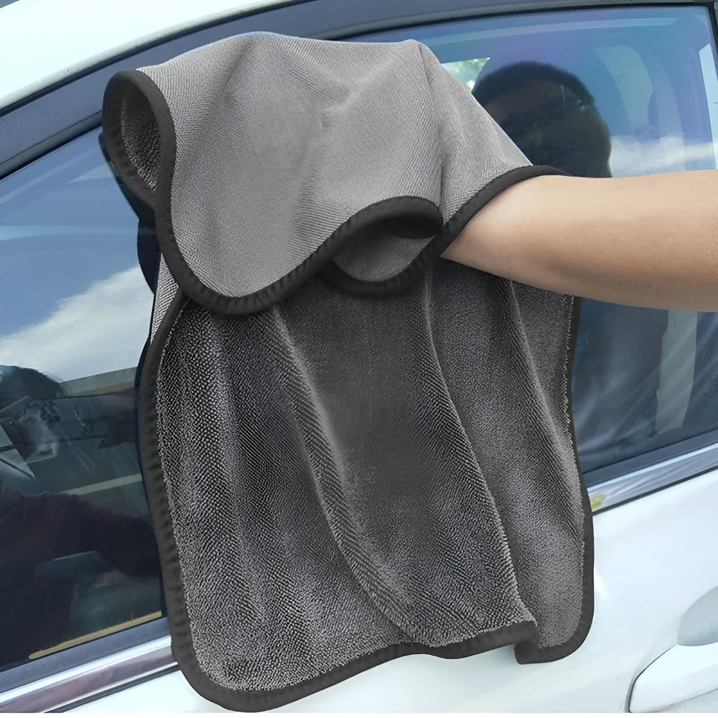 Grey microfiber car wash towel 40x40cm for vehicle drying