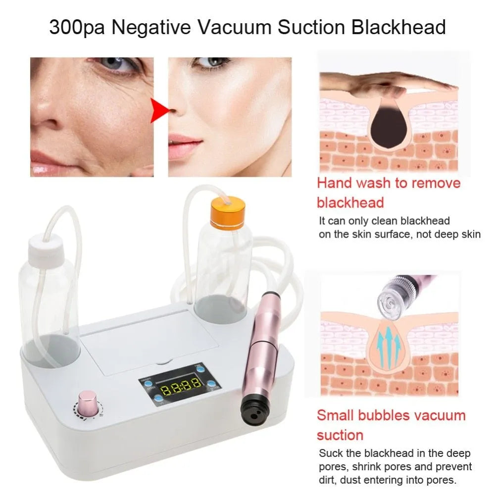 Portable oxygen spray hydro jet facial machine with small bubble vacuum, 26 x 23.5 x 6.4 cm, black, for blackhead removal