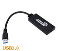 DM-HN09 mini USB 3.0 to HDMI adapter cable in black with two connector ends