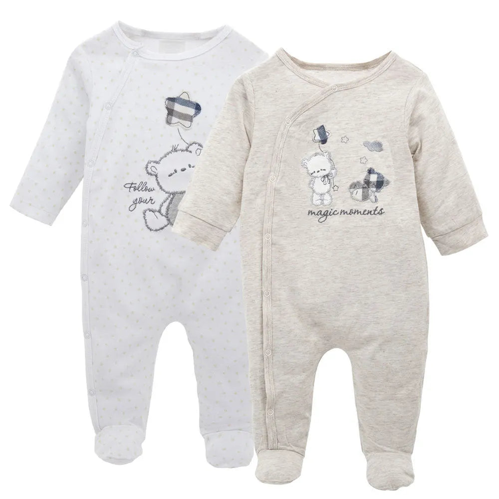 Baby onesie long sleeve cotton concealed button closure red group pattern infant bodysuit