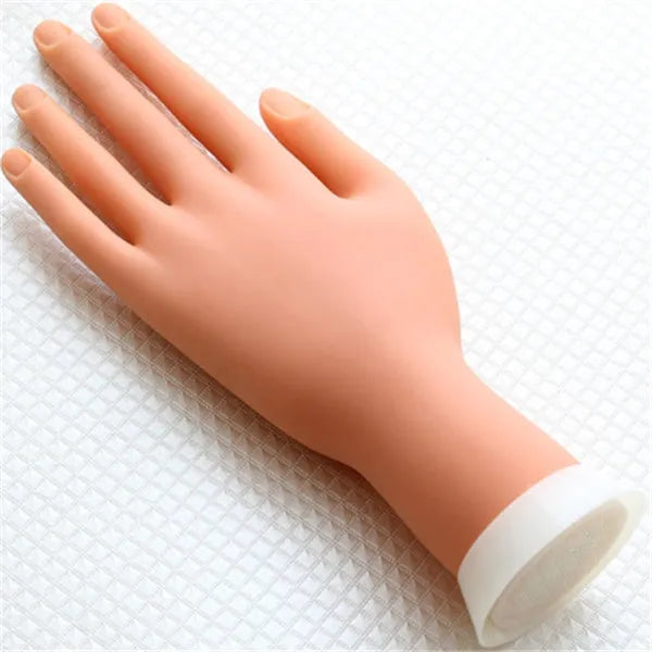 Practice hand nail art fake hand for manicure and crystal armour training with insertable nail pieces
