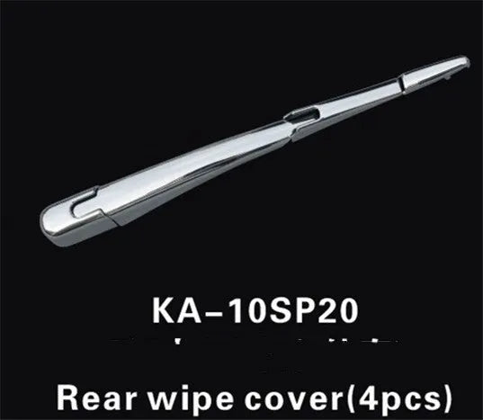 Four silvery ABS plastic rear window wiper cover trims for 2010 Hyundai vehicles