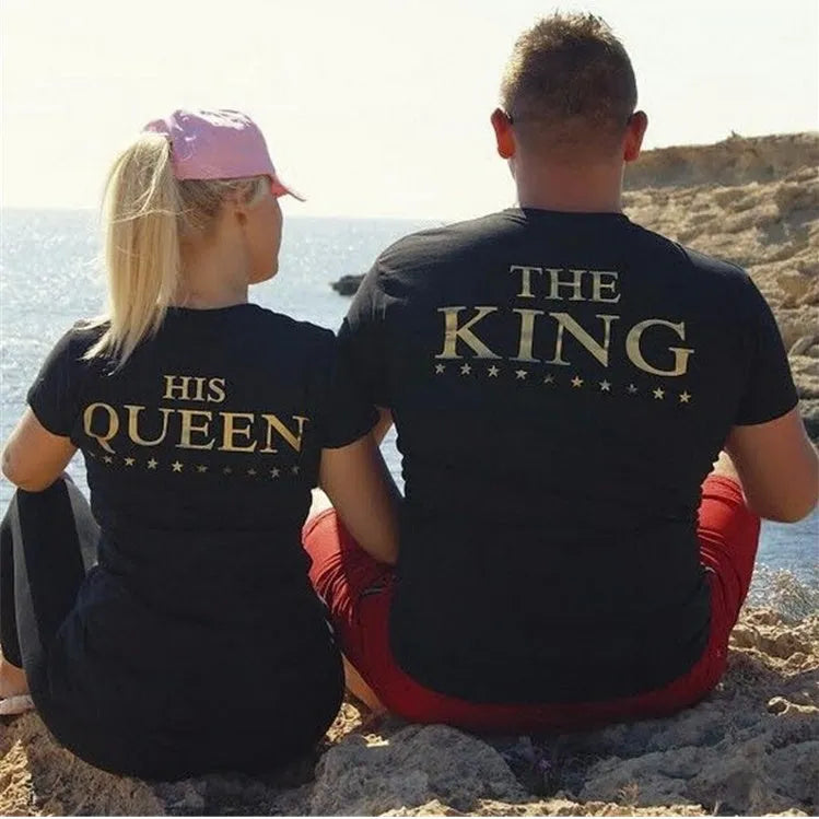 Knitted fabric printed t-shirt for men and women with short sleeves, black colour, street style regular fit