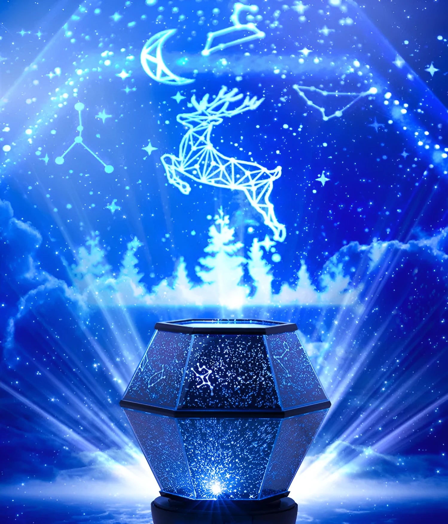 Children's rotating stars night light projecting dreamlike starlight with LED illumination