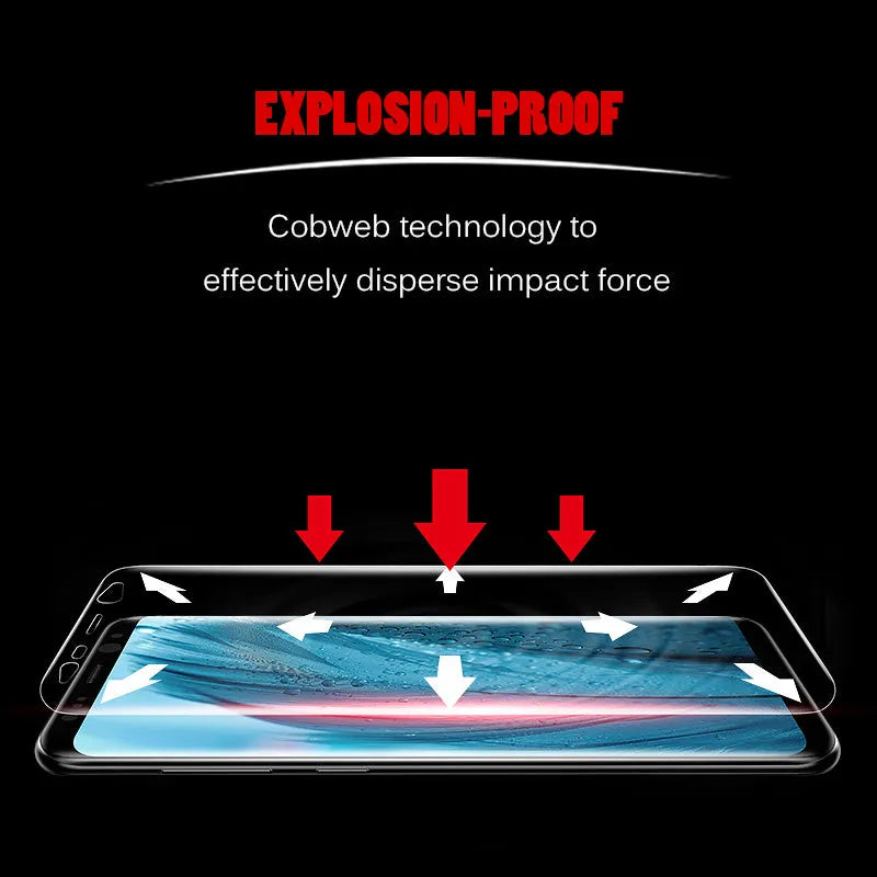 Purple light hydraulic film curved screen protector for Samsung Galaxy smartphone.