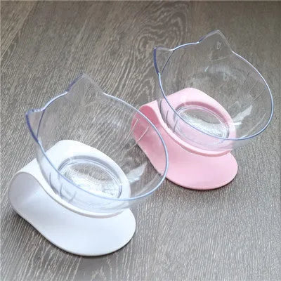 Non-slip single pet bowl in White with ABS base and AS material bowl