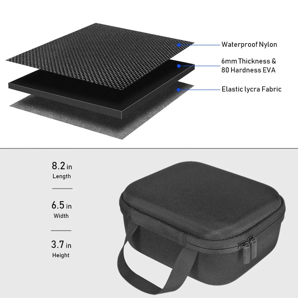 Cricut Easy Press Mini storage bag in hard EVA and nylon with carrying handle and double zippers