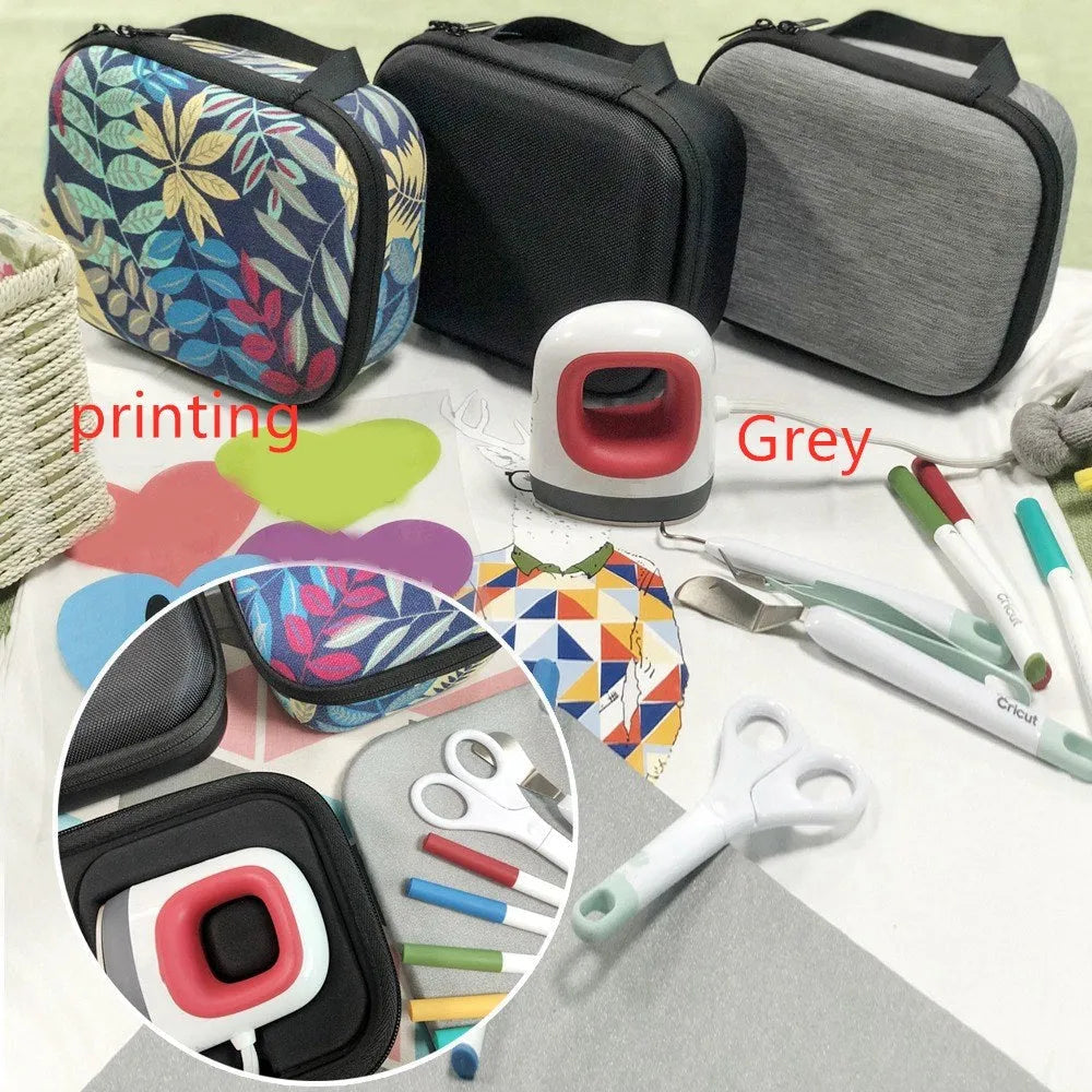 Cricut Easy Press Mini storage bag in hard EVA and nylon with carrying handle and double zippers
