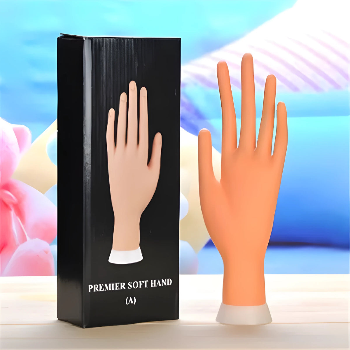 Practice hand nail art fake hand for manicure and crystal armour training with insertable nail pieces