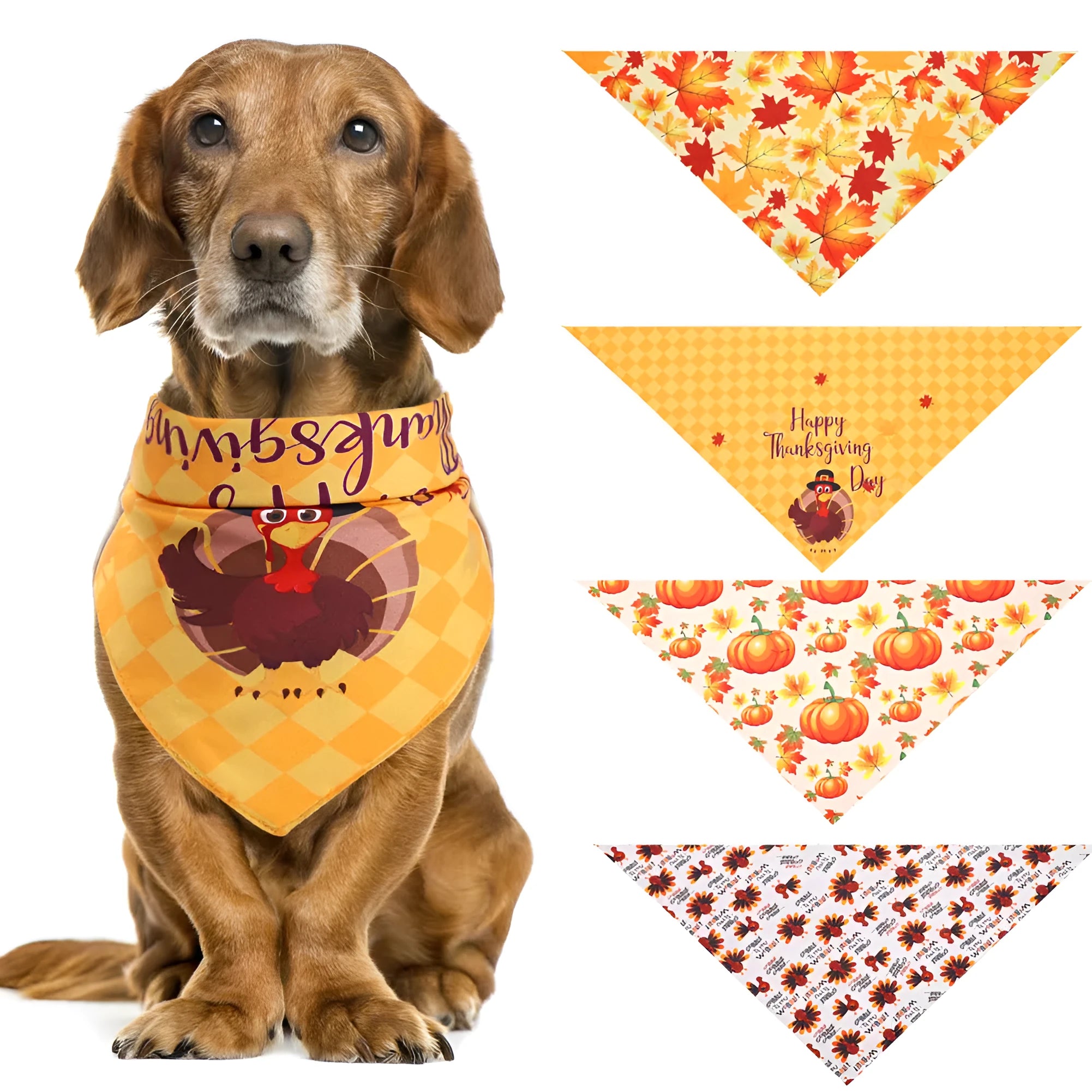 Turkey Thanksgiving pet saliva cloth bandana neck scarf for dogs and cats 48x48x70cm