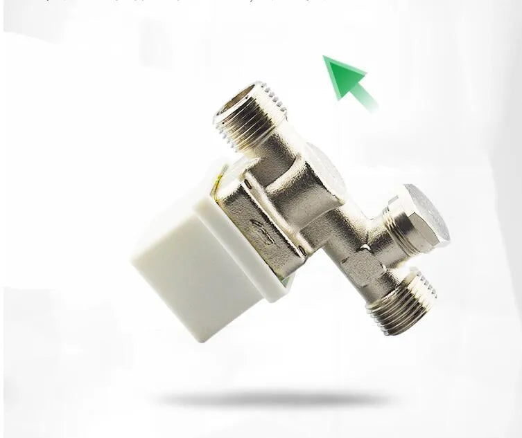 A04 DC12V water solenoid valve normally closed pilot type plastic body copper joint external screw