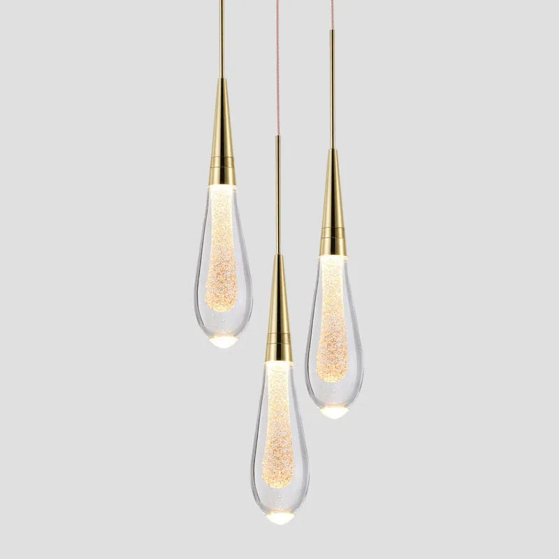 Postmodern crystal chandelier single head short ceiling light with adjustable cord and integrated LED warm light