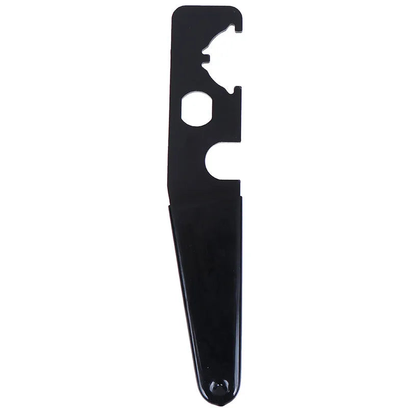 Black steel and rubber multi-function tactical wrench on dark surface showing slim 20.8cm profile