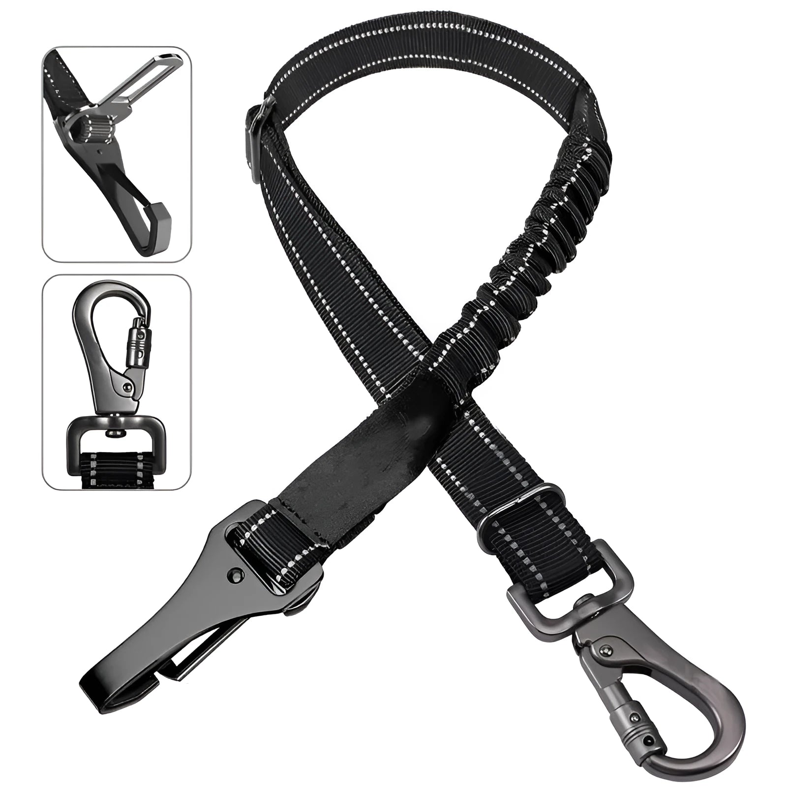 Pet multifunctional car reflective elastic seat belt nylon adjustable 54-90cm width 2.5cm