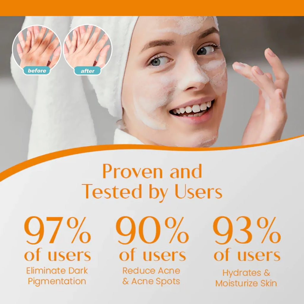 100g bar of whitening vitamin body care soap with kojic acid and hyaluronic acid